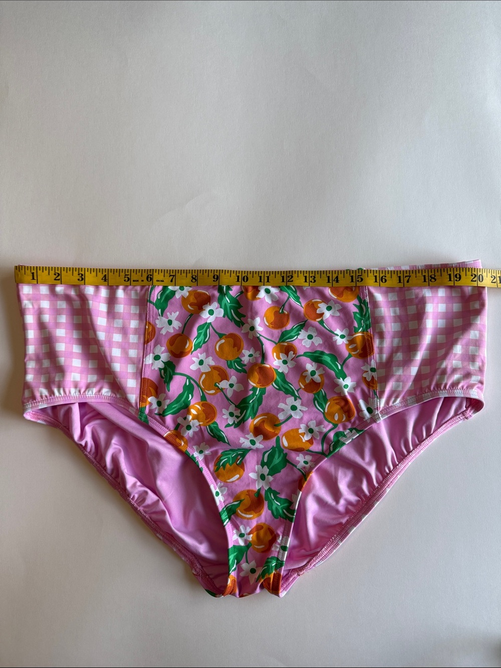 Lands' End x Draper James Pink & Orange Floral High-Waist Swim Bottoms